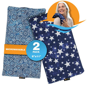 2-Pack Small Heating Pad For Neck Microwavable - Moist Hot Compress (star royal flower)